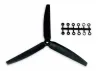 GWS Scale Prop 10X6 3-Blade Black Opp/Rotation
