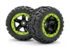 Blackzon Slayer Wheels and Tyres (Black/Green) (2)