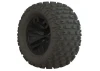 ARAC9632 Arrma DBoots Fortress MT Tyres Pre Glued on 2.8 14mm Hex Black Wheels (2)