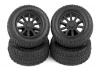 Associated Sc28 Wheels + Tyres Mounted