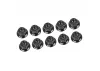 Corally Steel Nylstop Nut M4 Flanged/Serrated - Black (10)
