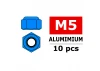 Corally Aluminium Nylstop Nut M5 Blue 10 Pcs