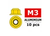 Corally Aluminium Nylsto P Nut M3 Flanged Gold 10 P