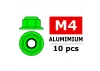 Corally Aluminium Nylsto P Nut M4 Flanged Green 10