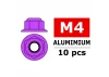 Corally Aluminium Nylsto P Nut M4 Flanged Purple 10