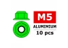 Corally Aluminium Nylsto P Nut M5 Flanged Green 10