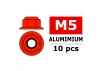 Corally Aluminium Nylsto P Nut M5 Flanged Red 10 PC