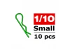 Corally Body Clips - 45 Bent - Small - Green - 10 PC