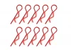 Corally Body Clips - 45 Bent - Small - Red - 10 Pcs
