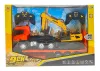 HuiNa 1:24 Platform Trailer And Excavator Set
