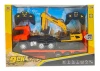 HuiNa 1:24 Platform Trailer And Excavator Set