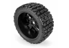 Duratrax Brutus 5.7 Monster Truck Tires Mounted on 24mm Hex Black Ripper Wheels (2)