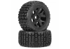 Duratrax Brutus 5.7 Monster Truck Tires Mounted on 24mm Hex Black Ripper Wheels (2)