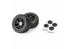 Duratrax Brutus 5.7 Monster Truck Tires Mounted on 24mm Hex Black Ripper Wheels (2)