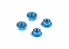 Hudy Aluminium Nut M4 With Serrated Flange - Blue (4)