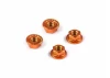 Hudy Aluminium Nut M4 With Serrated Flange - Orange (4)