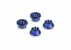 Hudy Titanium Nut M4 With Serrated Flange - Blue (4)