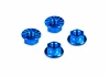 Hudy Titanium Nut M4 With Serrated Flange - Blue (4)