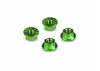 Hudy Titanium Nut M4 With Serrated Flange - Green (4)