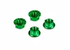 Hudy Titanium Nut M4 With Serrated Flange - Green (4)