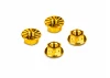 Hudy Titanium Nut M4 With Serrated Flange - Gold (4)