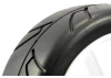Fastrax 1:8 Buggy Cut Slick Tyres Mounted on White Split Spoke Wheels (2)