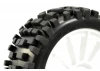 Fastrax Rock Block 1:8 Buggy Tyres Pre Mounted on White 12 Spoke Wheels (2)