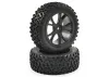 Fastrax Cuboid Buggy Tyres on Black Wheels - 1:10 Buggy Front