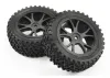 Fastrax Cuboid Buggy Tyres on Black Wheels - 1:10 Buggy Front