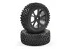 Fastrax Cuboid Buggy Tyres on Black Wheels - 1:10 Buggy Front