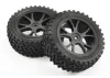 Fastrax Cuboid Buggy Tyres on Black Wheels - 1:10 Buggy Front