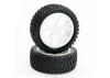 Fastrax 1:10 Mounted Cuboid Buggy Front Tyres White 10-Sp