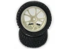Fastrax 1:10 Mounted Cuboid Buggy Front Tyres White 10-Sp