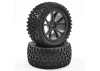 Fastrax Cuboid Buggy Tyres on Black Wheels - 1:10 Buggy Rear