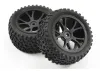 Fastrax Cuboid Buggy Tyres on Black Wheels - 1:10 Buggy Rear