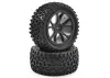Fastrax Cuboid Buggy Tyres on Black Wheels - 1:10 Buggy Rear