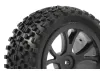 Fastrax Cuboid Buggy Tyres on Black Wheels - 1:10 Buggy Rear