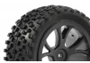 Fastrax Cuboid Buggy Tyres on Black Wheels - 1:10 Buggy Rear