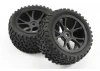 Fastrax Cuboid Buggy Tyres on Black Wheels - 1:10 Buggy Rear