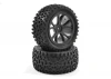 Fastrax Cuboid Buggy Tyres on Black Wheels - 1:10 Buggy Rear