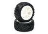 Fastrax 1:10 Cuboid Buggy Rear Tyres Mounted on White 10 Spoke Wheels (2)