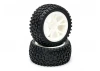Fastrax 1:10 Cuboid Buggy Rear Tyres Mounted on White 10 Spoke Wheels (2)