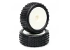 Fastrax 1:10 LP Stub Front Buggy Tyres Pre Mounted on White 12mm Hex Wheels (2)