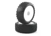 Fastrax 1:10 LP Stub Front Buggy Tyres Pre Mounted on White 12mm Hex Wheels (2)
