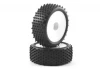 Fastrax 1:10 LP Stub Front Buggy Tyres Pre Mounted on White 12mm Hex Wheels (2)