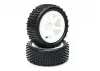 Fastrax 1:10 LP Stub Front Buggy Tyres Pre Mounted on White 12mm Hex Spoked Wheels (2)