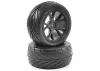 1:10 Pre Glued Buggy Tyres - 12mm Hex Black - Arrow Pattern - Rear (2)	