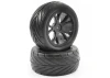 1:10 Pre Glued Buggy Tyres - 12mm Hex Black - Arrow Pattern - Rear (2)	