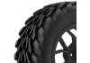 Fastrax 1:10 Mega-V Truck Tyres Mounted On 12 Spoke Black 12mm Hex Wheels (2)