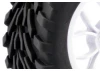 Fastrax 1:10 Mega-V Truck Tyres Mounted On 12 Spoke White 12mm Hex Wheels (2)